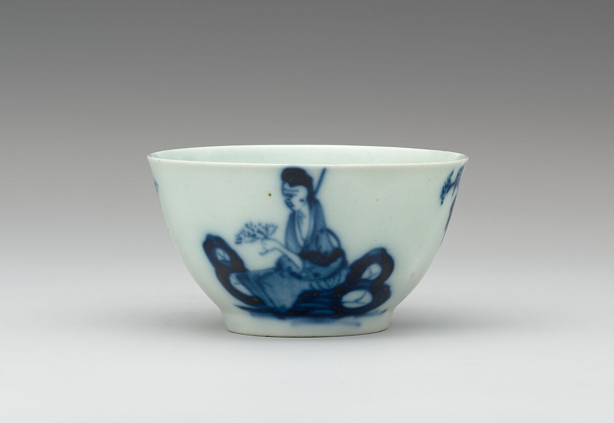 Teabowl and saucer, Liverpool, Soft-paste porcelain, British, Liverpool