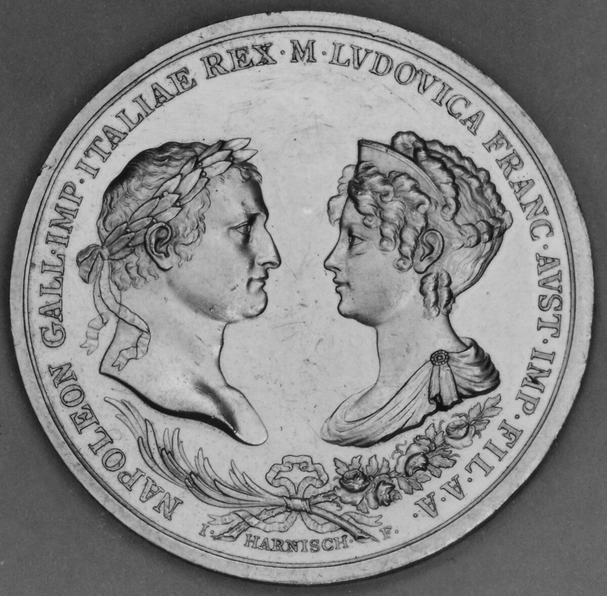Commemorating Marriage of Napoleon and Marie Louise, Medalist (obverse): Johann Baptist Harnisch (Austrian, 1785–1833), Gold, Austrian 