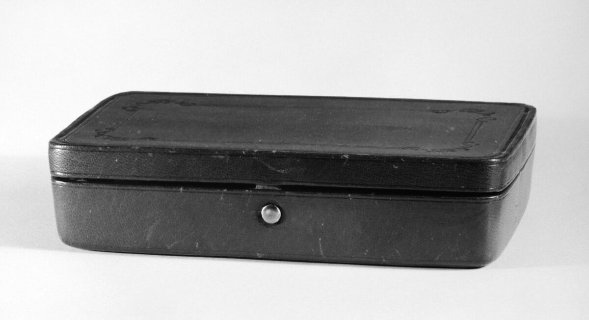 Case with tray and drawers (part of a set), IBM, AL, etc., Leather, silk, Russian, St. Petersburg