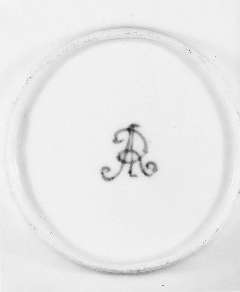 Cup and saucer (one of a pair), Hard-paste porcelain, Chinese, for European market