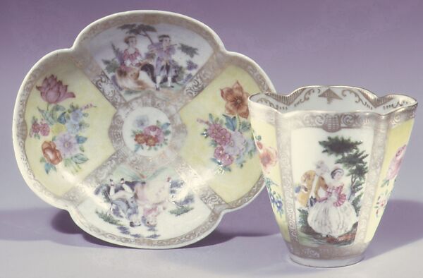 Cup and saucer (one of a pair)