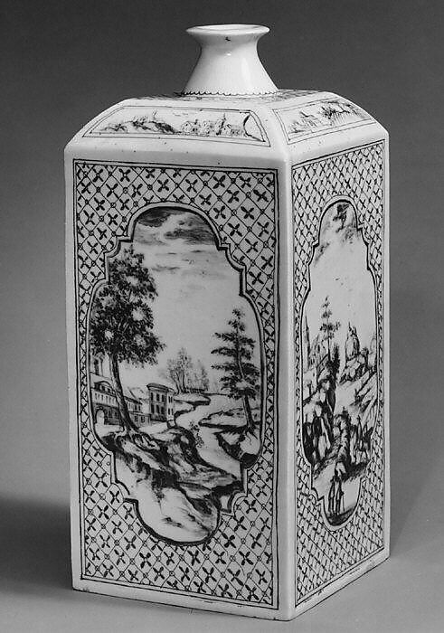 Bottle, Hard-paste porcelain, Austrian, possibly Vienna 