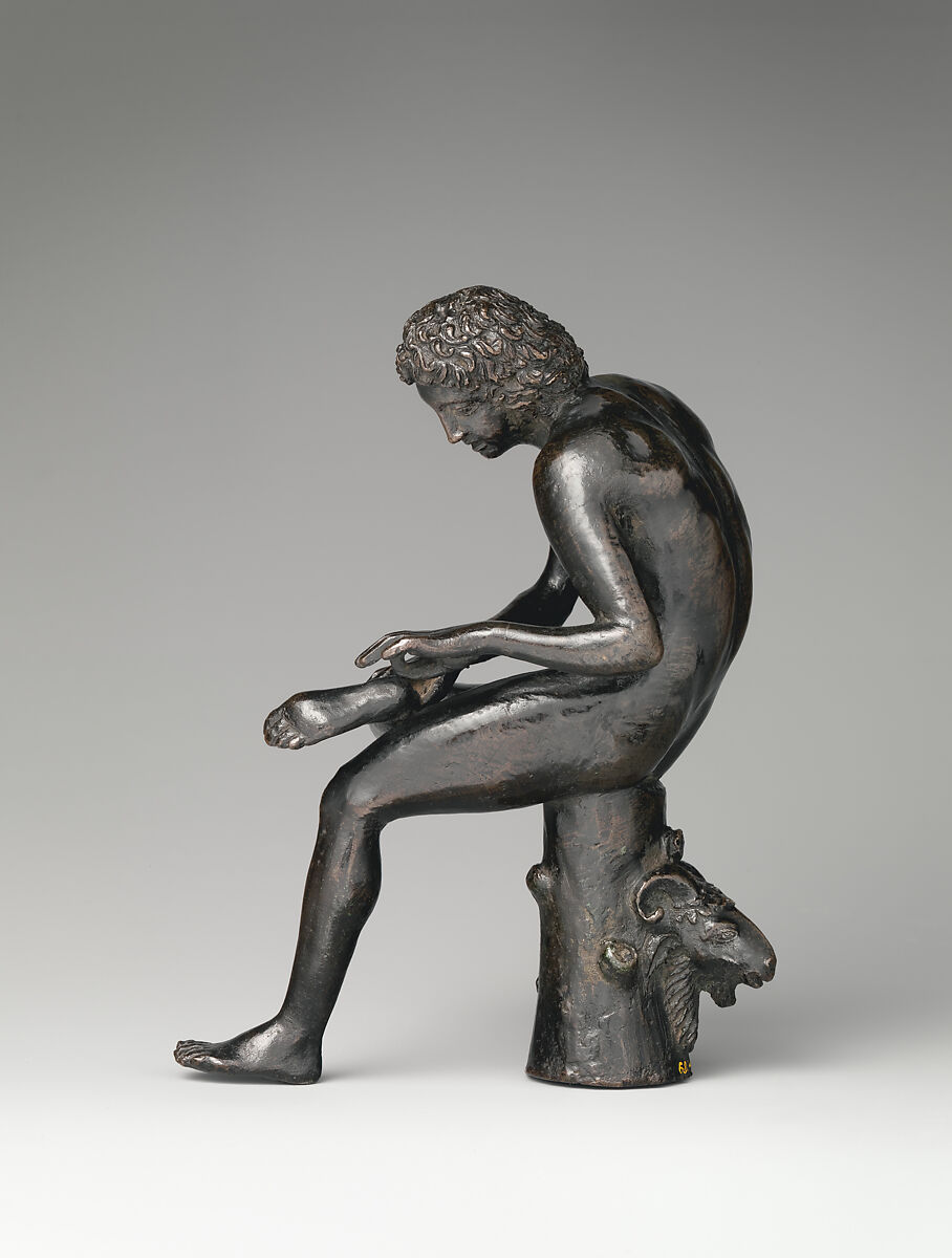 Spinario (boy pulling a thorn from his foot), Bronze, Northern Italian - Padua or Ravenna