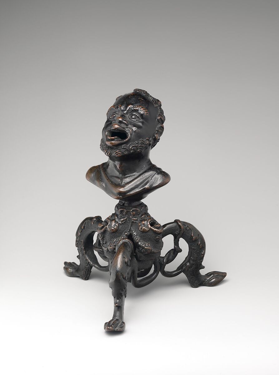 Oil lamp based on the form of an African’s head, Manner of Andrea Briosco, called Riccio (Italian, Trent 1470–1532 Padua), Bronze, probably Italian, Padua 