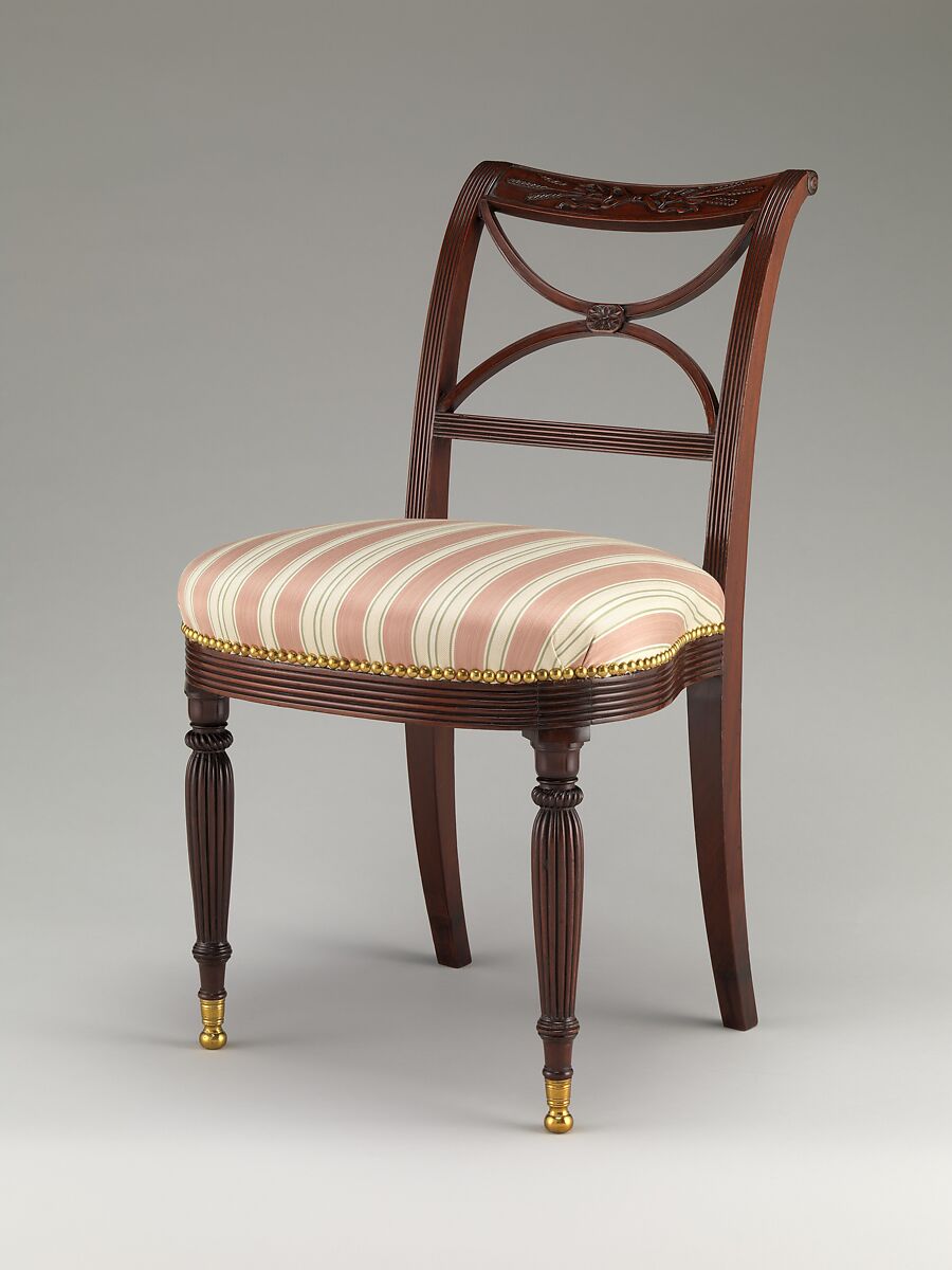 Scroll back side chair, Attributed to Duncan Phyfe (American (born Scotland), near Lock Fannich, Ross-Shire, Scotland 1768/1770–1854 New York), Mahogany, American 