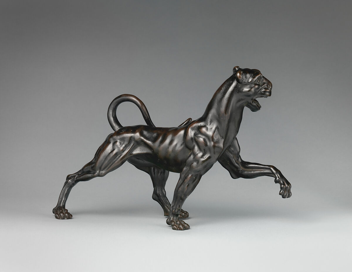 Panther, Reddish bronze with remains of black lacquer, Italian, Rome 