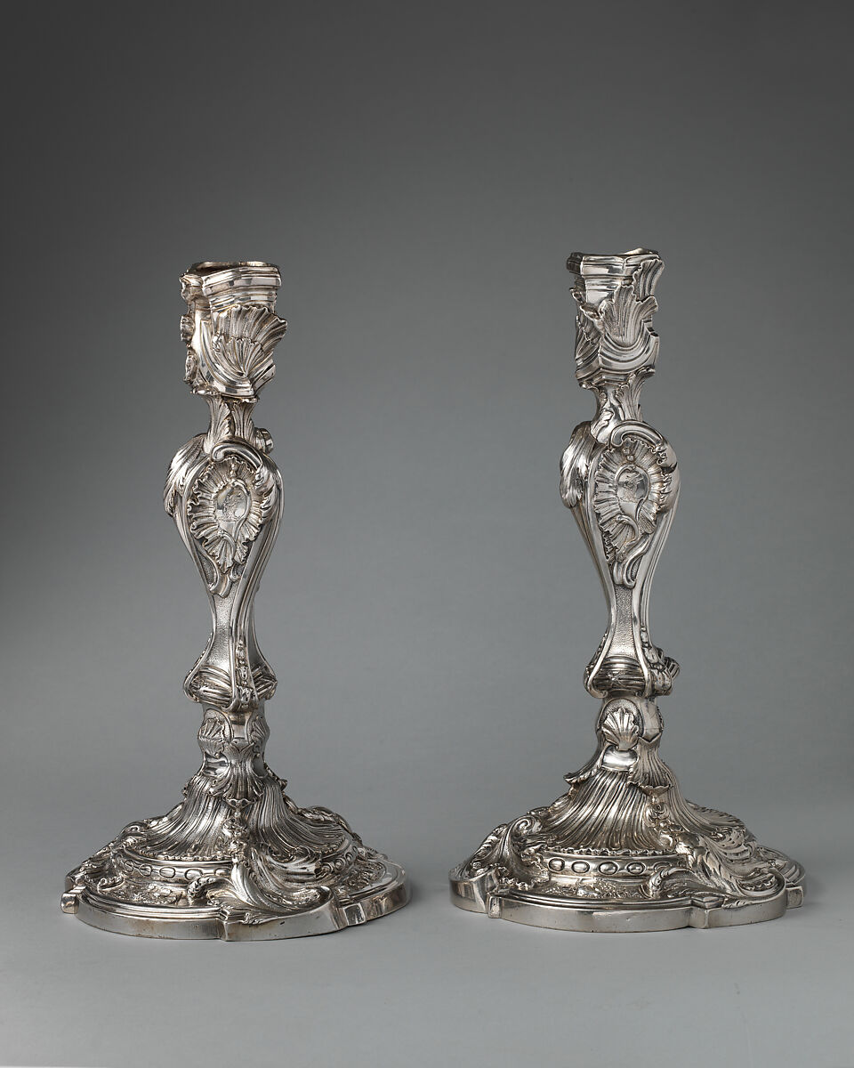 Candelabrum (one of a pair), David Willaume II (British, 1693–1761), Silver, British, London