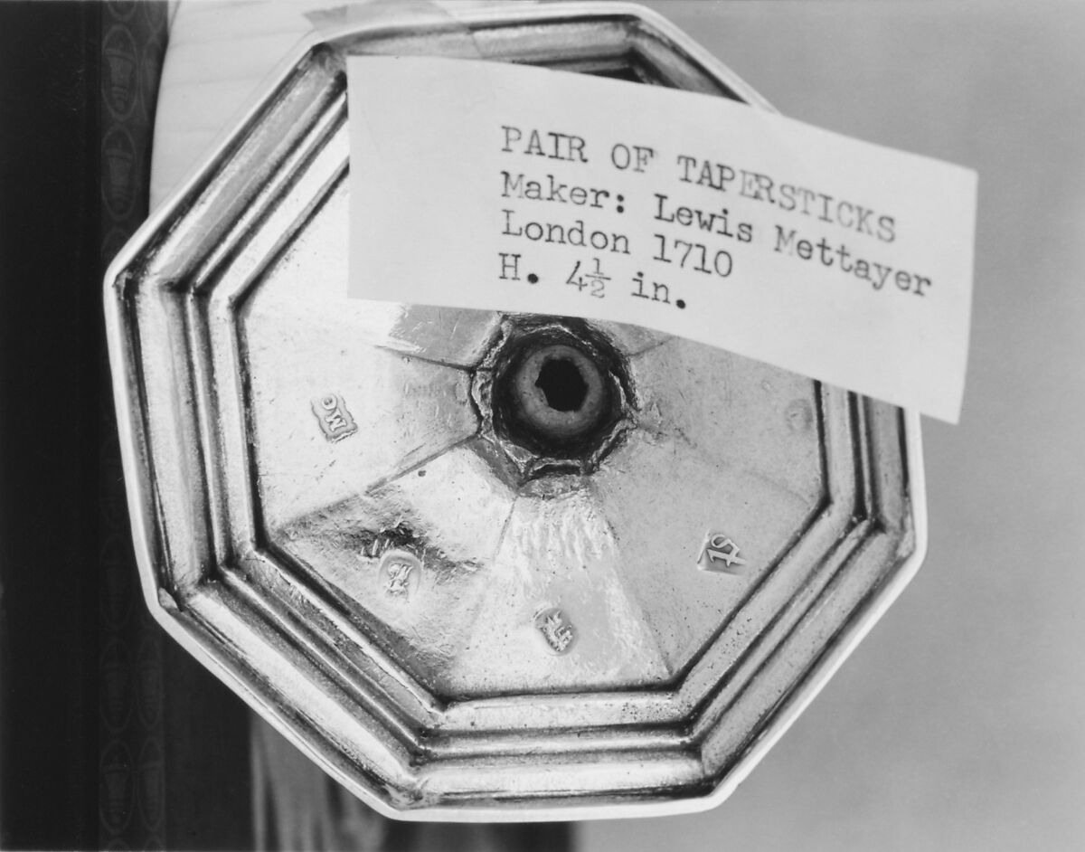 Pair of tapersticks, Thomas Merry I (active 1701–ca. 1724), Silver, British, London