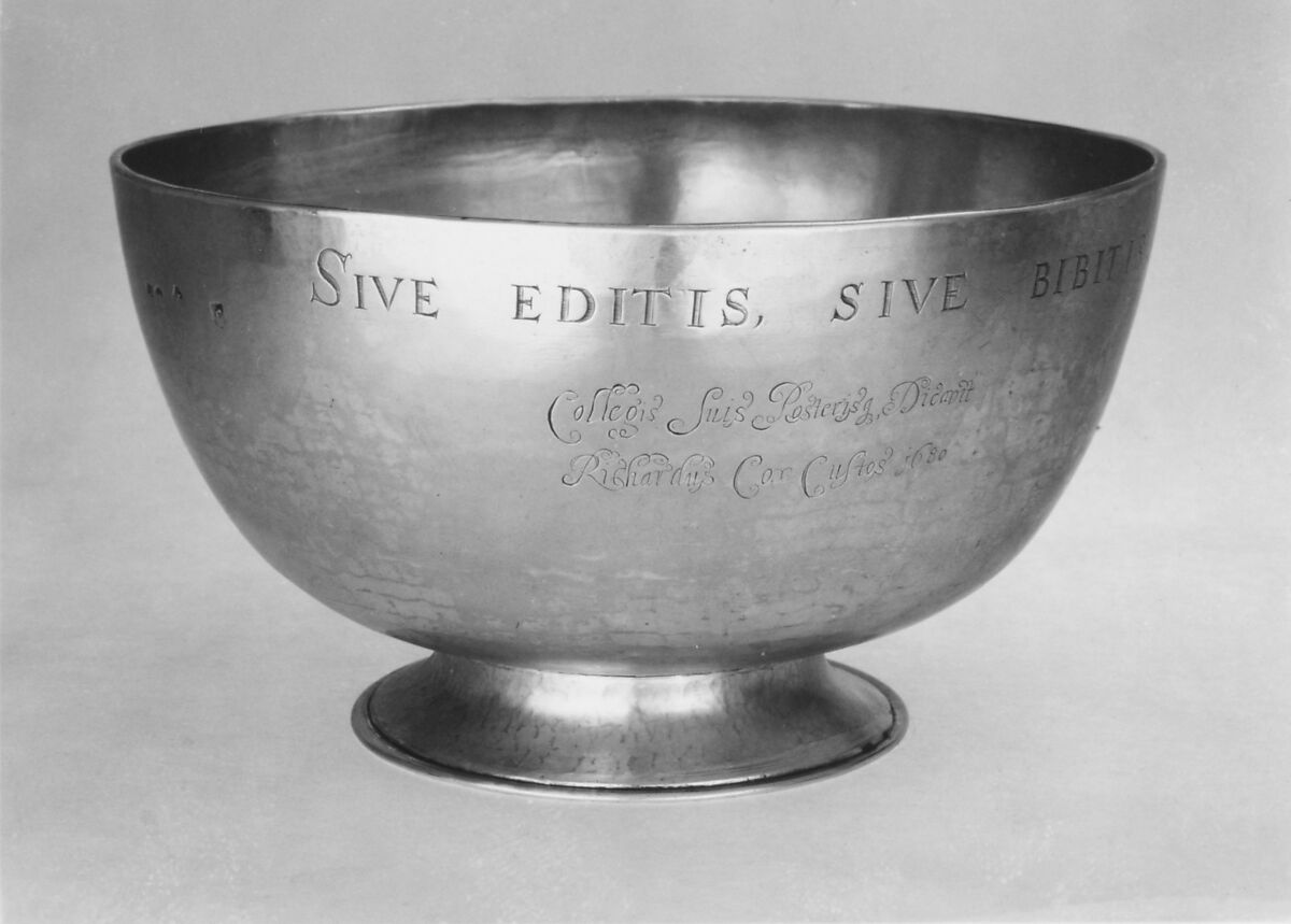 Punch bowl, E. G., London (active 1669–81), Silver, British, London 