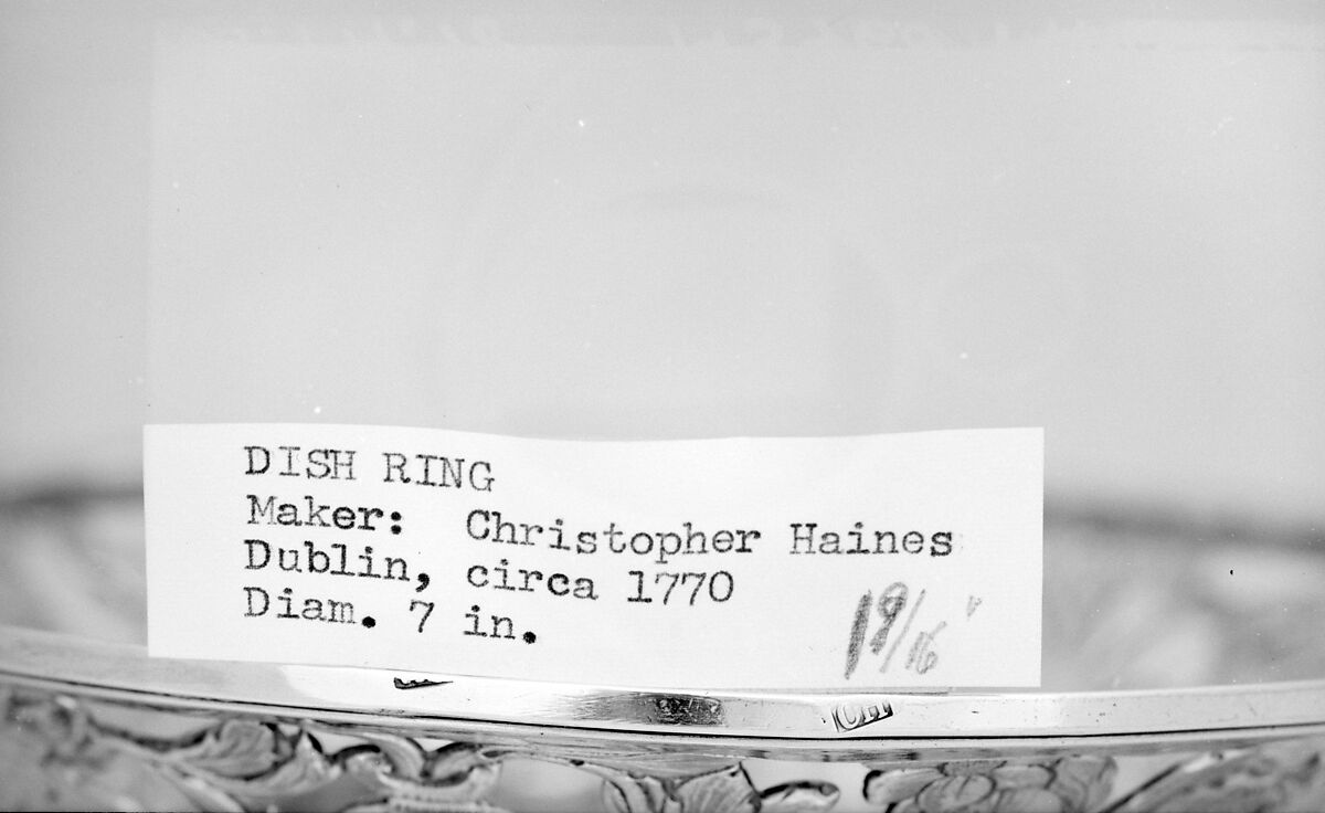 Dish ring, Christopher Haines, Silver, Irish, Dublin