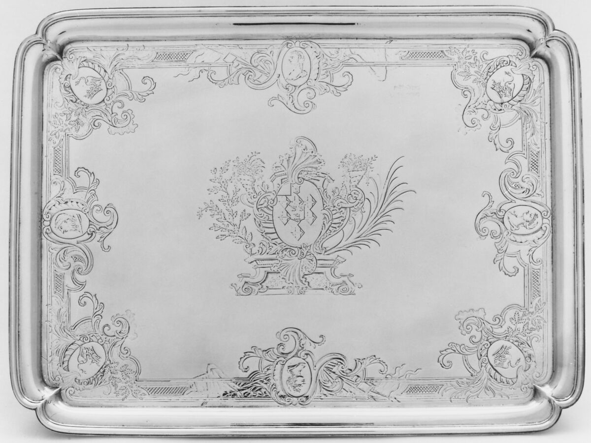 Salver, Paul de Lamerie (British, 1688–1751, active 1712–51), Silver, British, London 