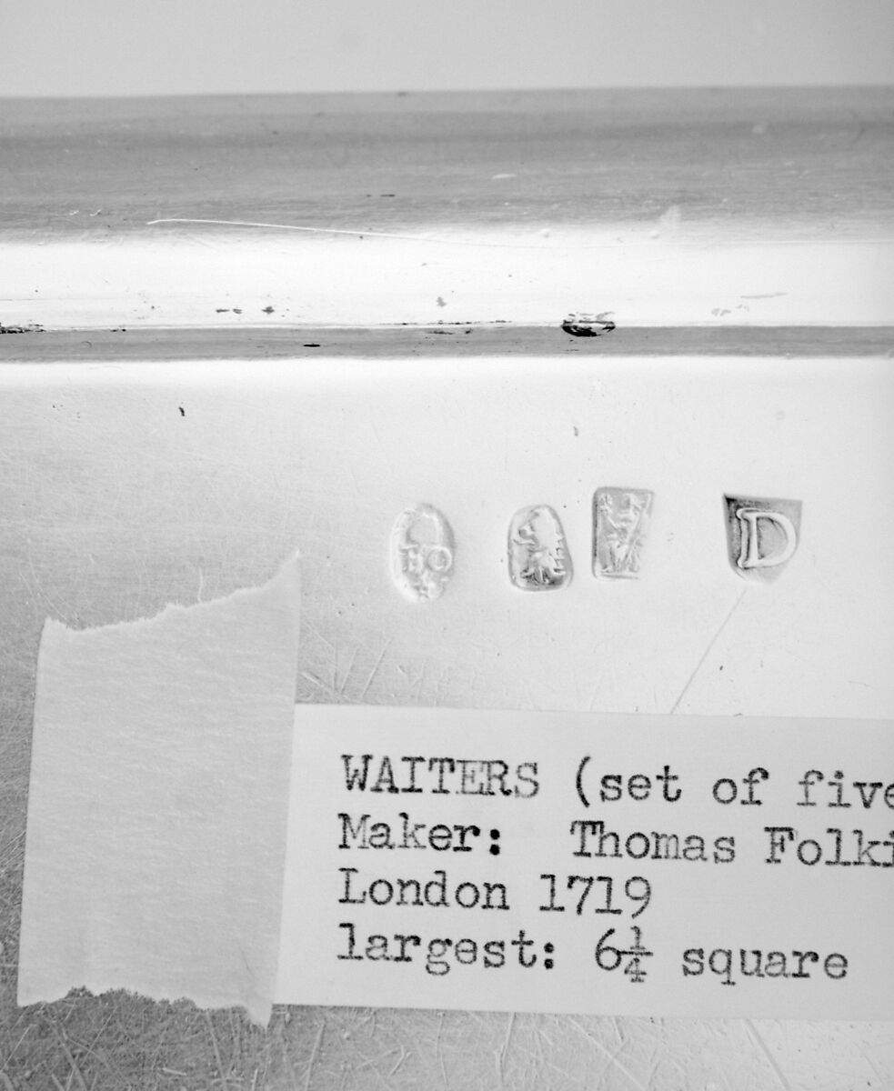 Three salvers, Thomas Folkingham (active 1703–29), Silver, British, London