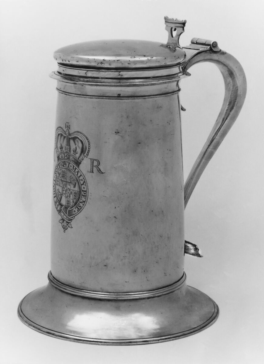 Flagon, R. F., London (active 1655–63), Silver gilt, British, London 