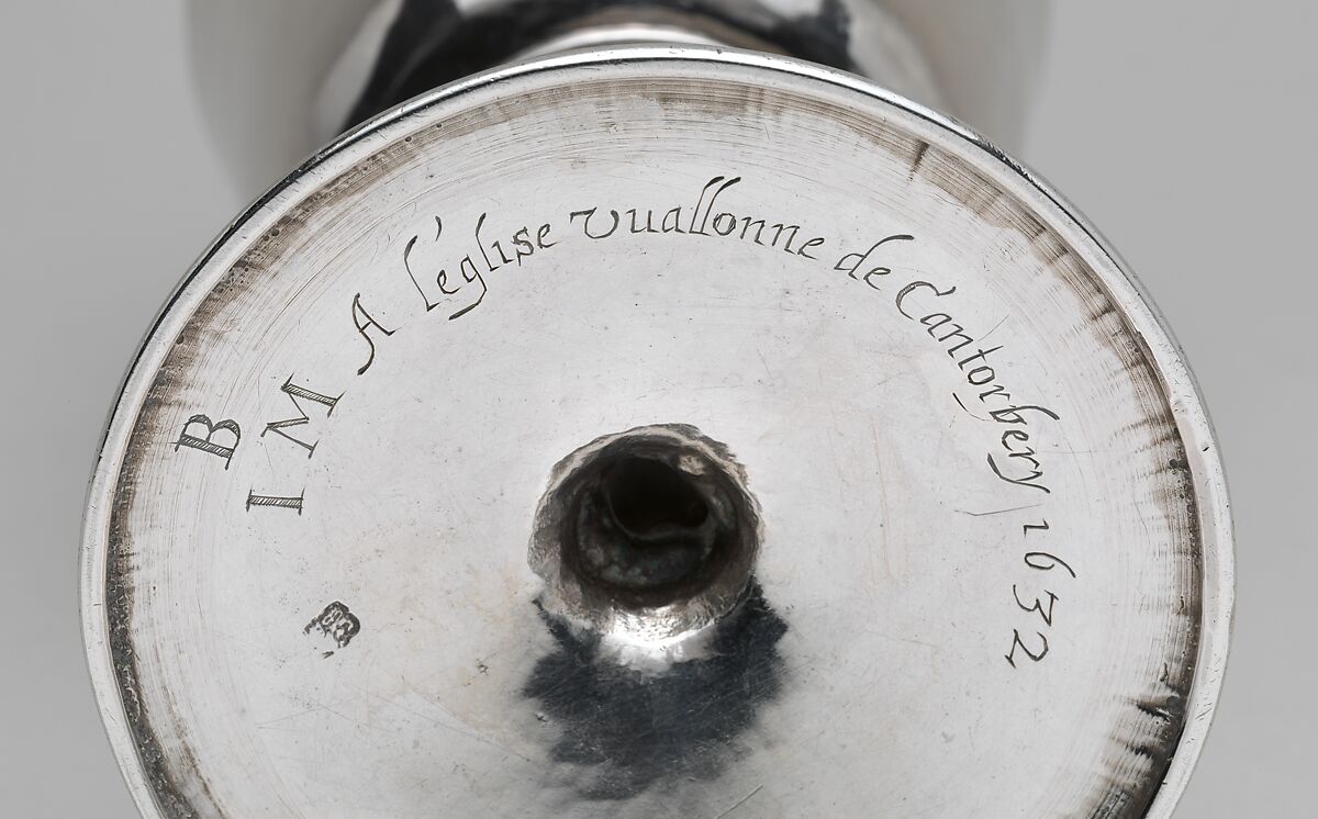 Communion cup (one of two), I T (British, active early-mid 17th century), Silver, British, London