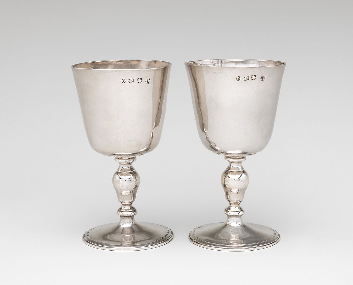 Communion cup (one of two), I T (British, active early-mid 17th century), Silver, British, London