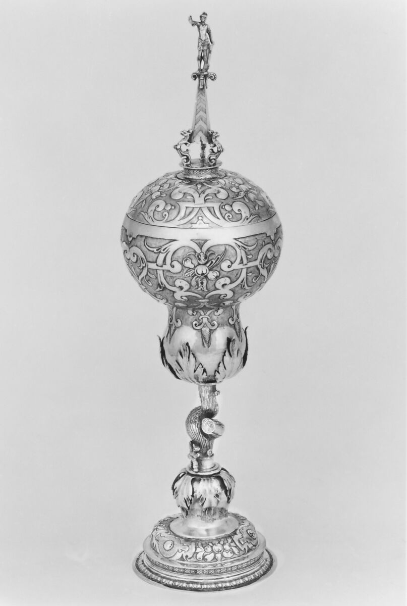 Steeple cup, Silver gilt, British, London and German, Nuremberg