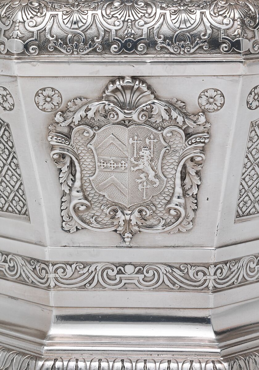 Wine cooler (one of a pair), William Lukin I (British, active 1699– ca.1755), Silver, British, London