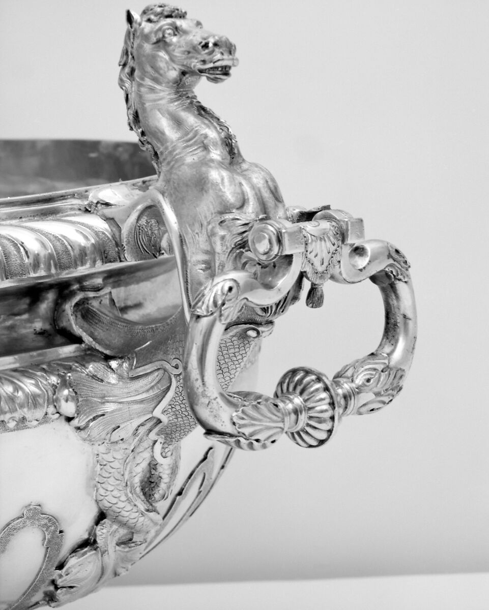 Wine cistern, Lewis Mettayer (British, active 1700–died 1740), Silver, British, London