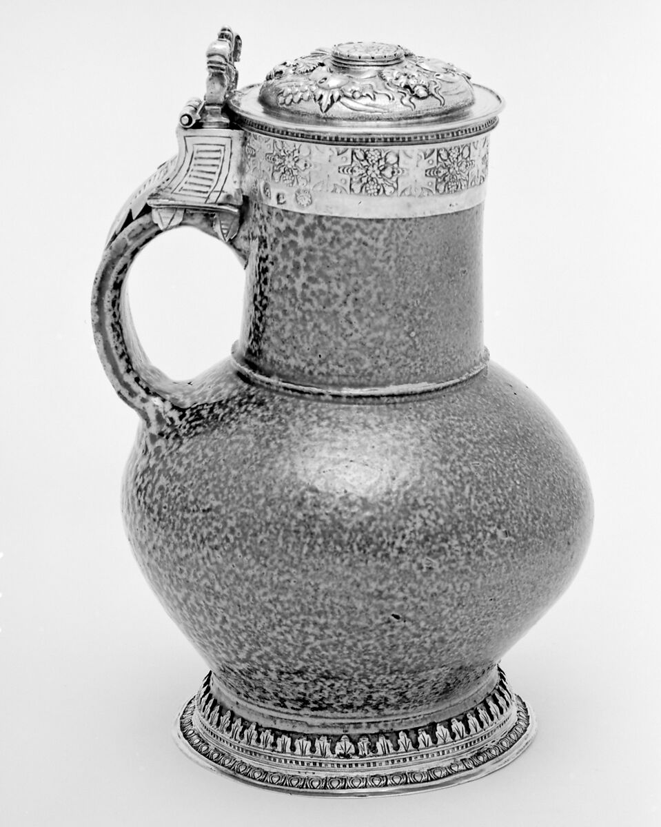 Jug, John Harryson (British, active ca. 1570–86), Tigerware, silver gilt, British, London 