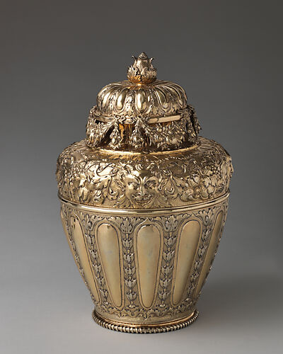 Vase with cover (one of a pair)