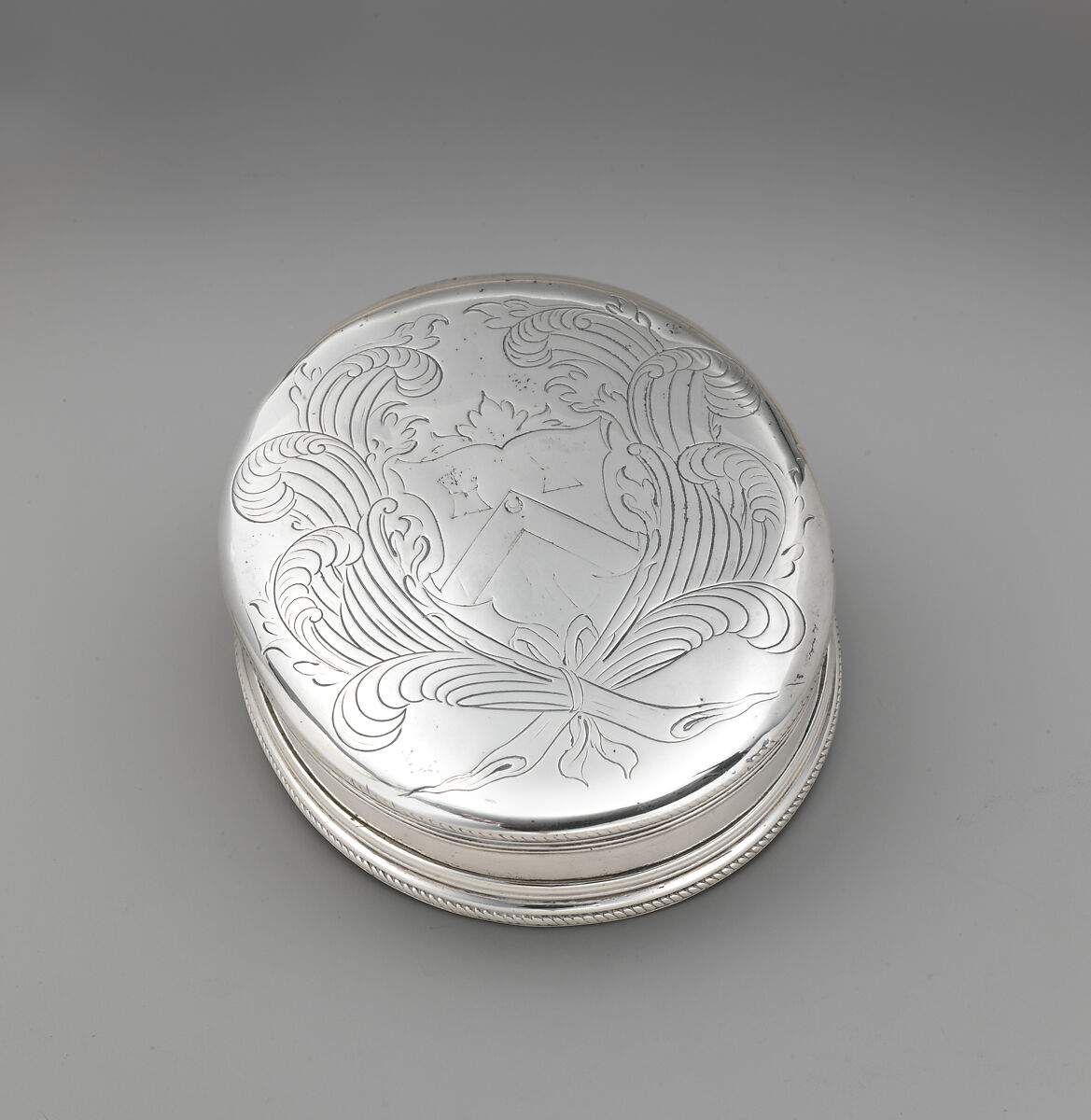 Tobacco box, Possibly by Caleb Westbrooke (active 1669–91), Silver, British, London 