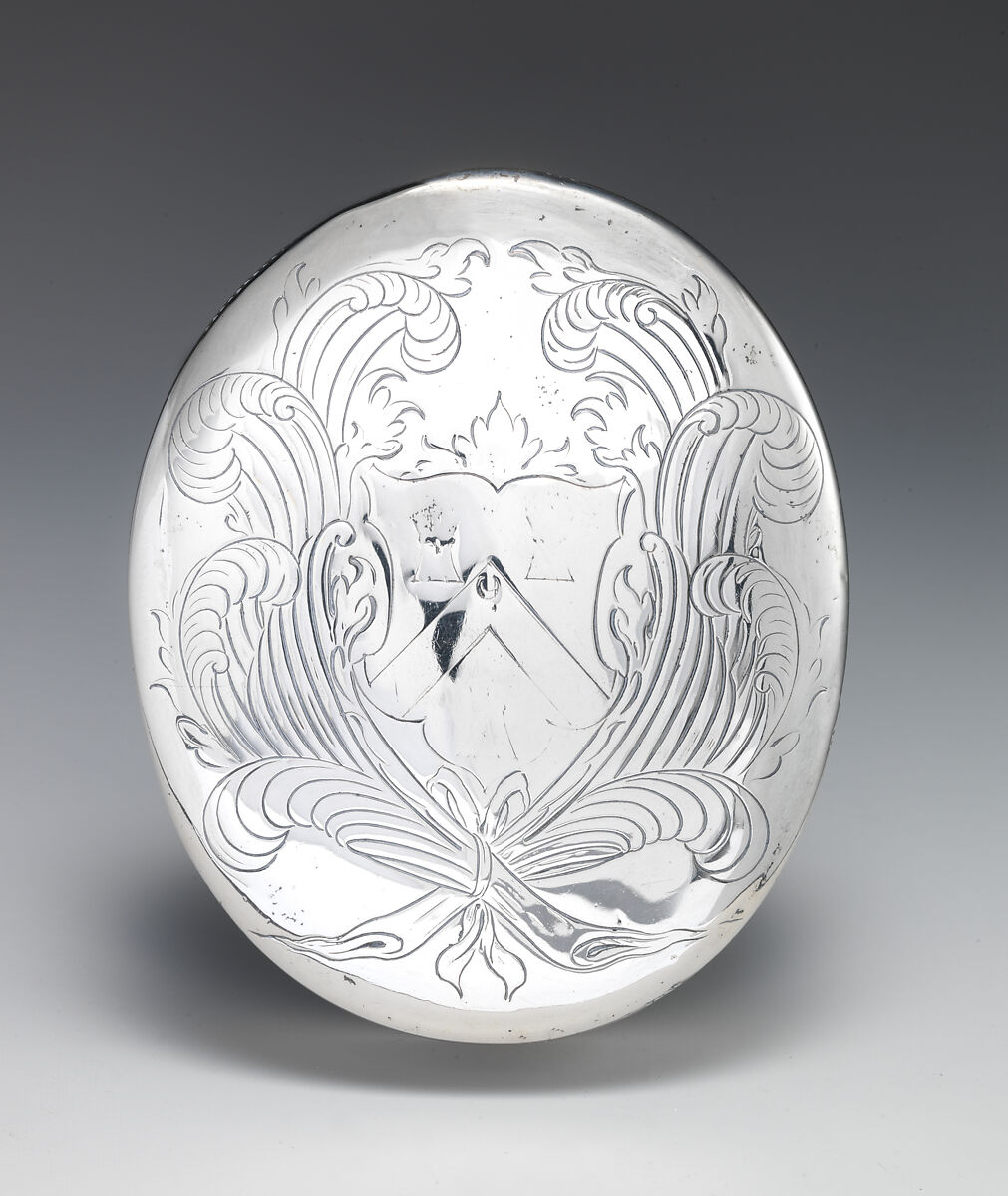 Tobacco box, Possibly by Caleb Westbrooke (active 1669–91), Silver, British, London