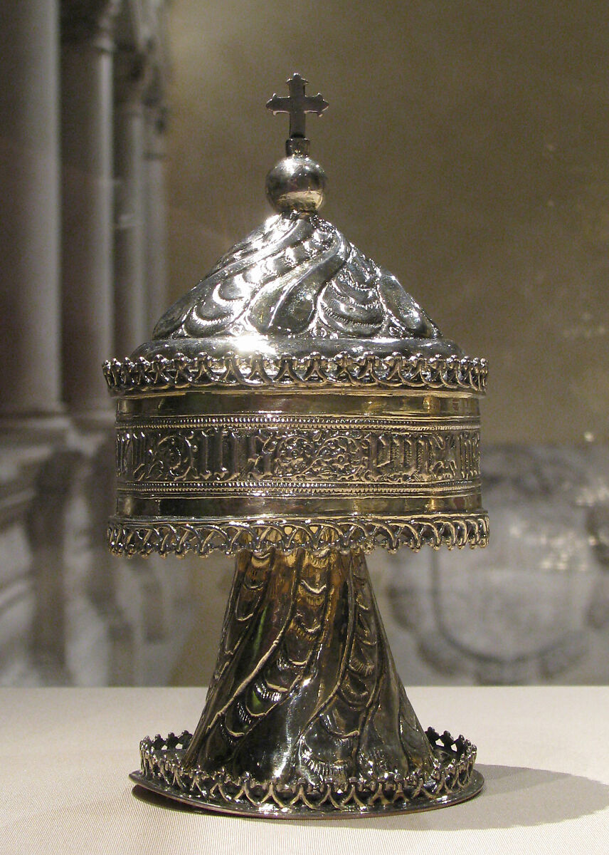 Pyx, Gaspar Gallo (active ca. 1561–86), Silver gilt, Spanish, Toledo 