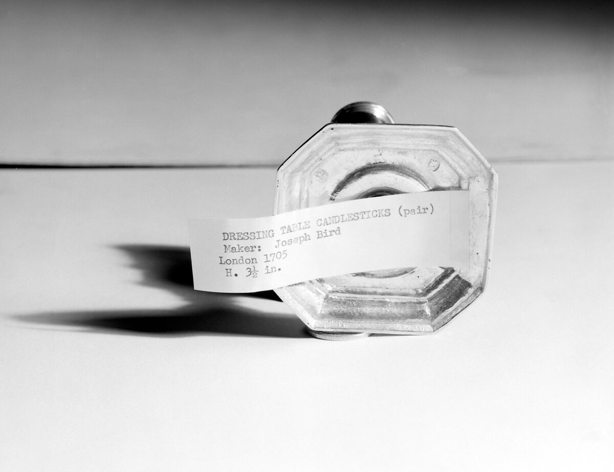 Pair of dressing table candlesticks, Joseph Bird (active before 1685, died 1735), Silver, British, London