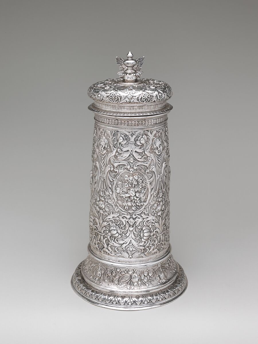 Flagon (one of a pair), Attributed to Richard Blackwell II (British, active ca. 1646–1670), Silver gilt, British, London