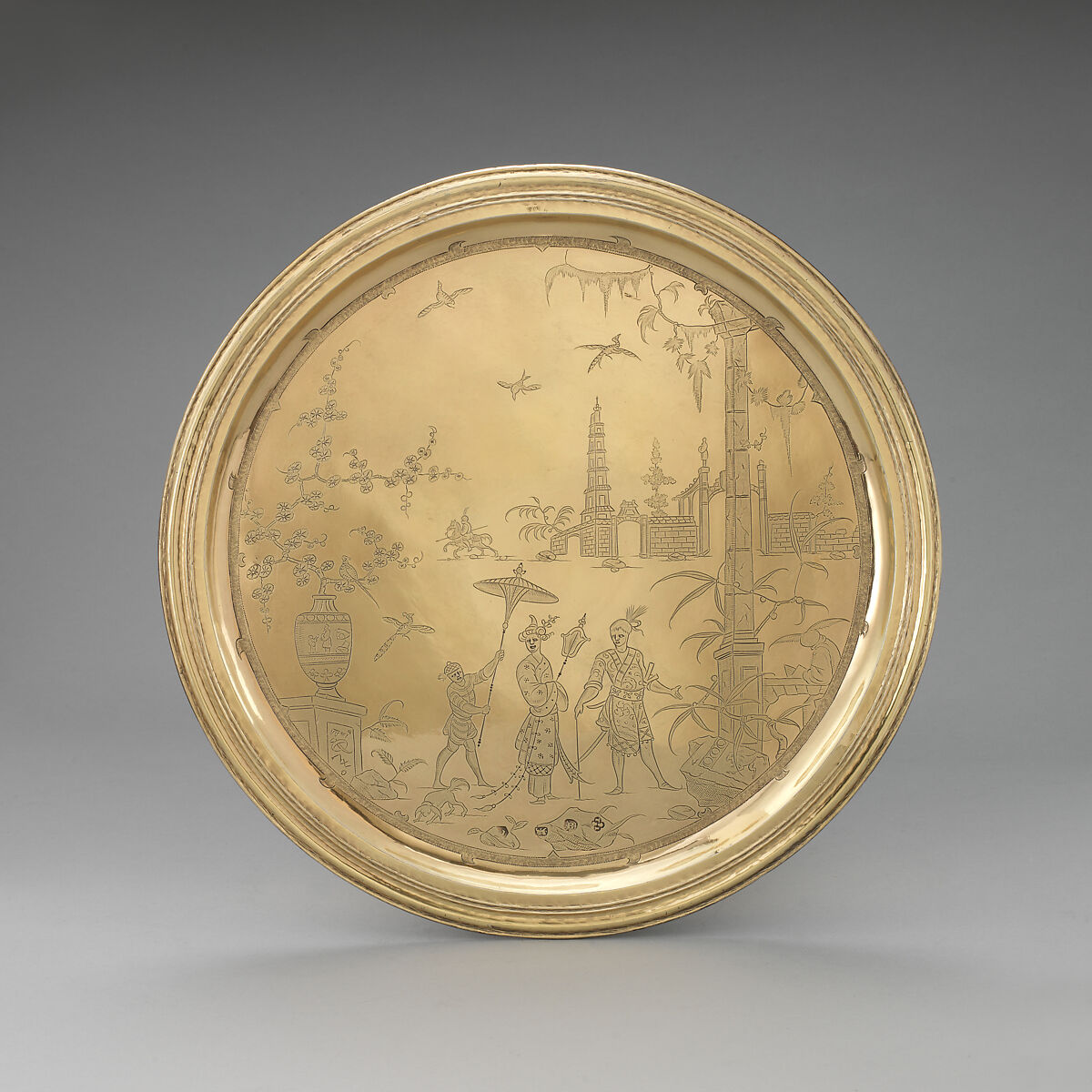 Tazza, Thomas Jenkins (active 1668–1708), Silver gilt, British, London