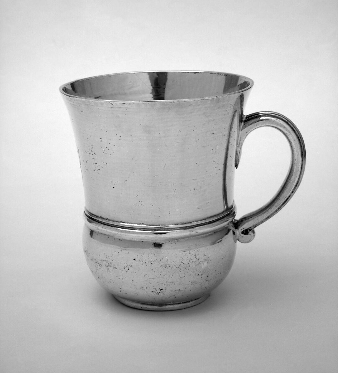 Mug, I. S., London (ca. 1684–1689), Silver gilt, British, London 