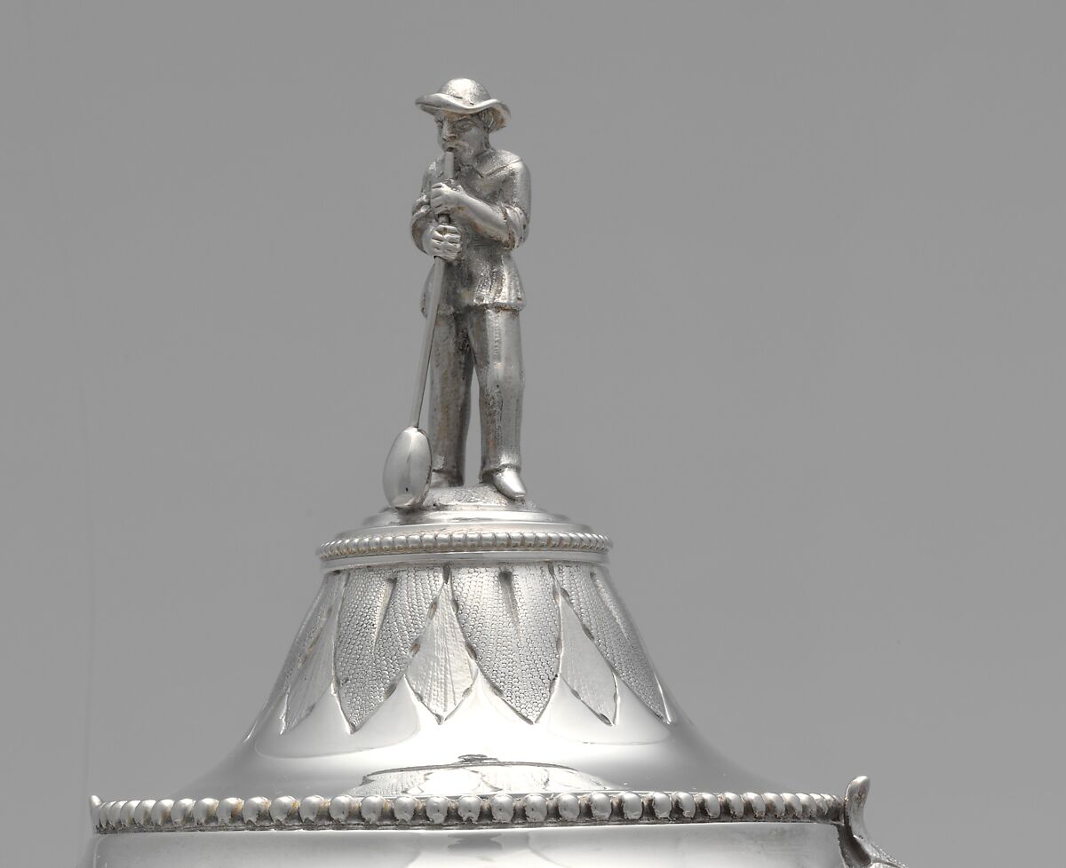 Teapot, Wood and Hughes (1845–99), Silver, American