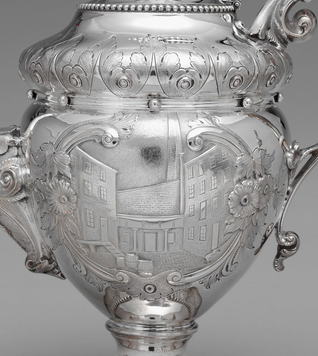 Teapot, Wood and Hughes (1845–99), Silver, American