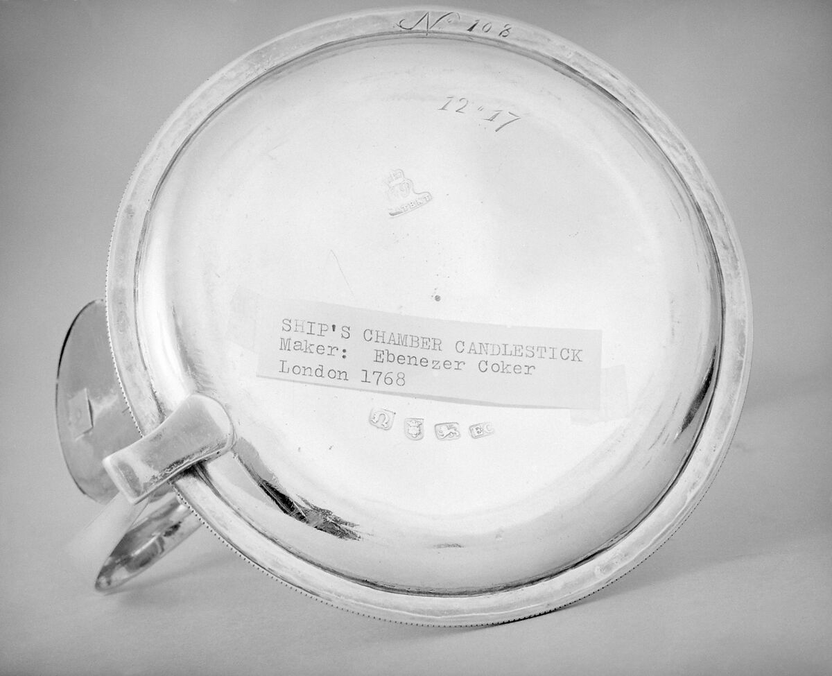 Chamber candlestick, Ebenezer Coker (active 1738, bankrupt 1781, died 1783), Silver, British, London