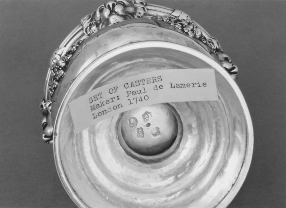 Set of three casters, Paul de Lamerie (British, 1688–1751, active 1712–51), Silver, British, London