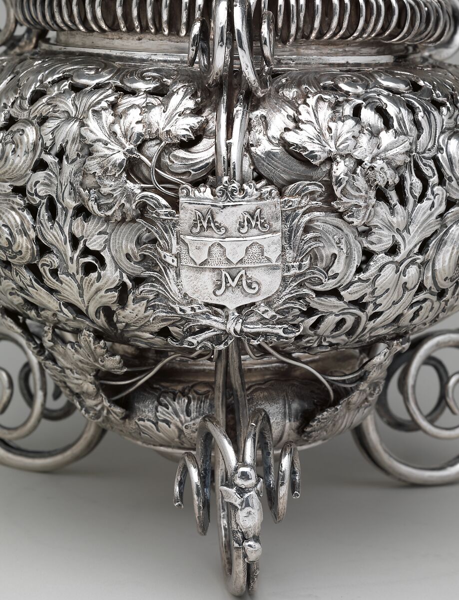 Incense burner, T L (British, mid-late 17th century), Silver, British, London