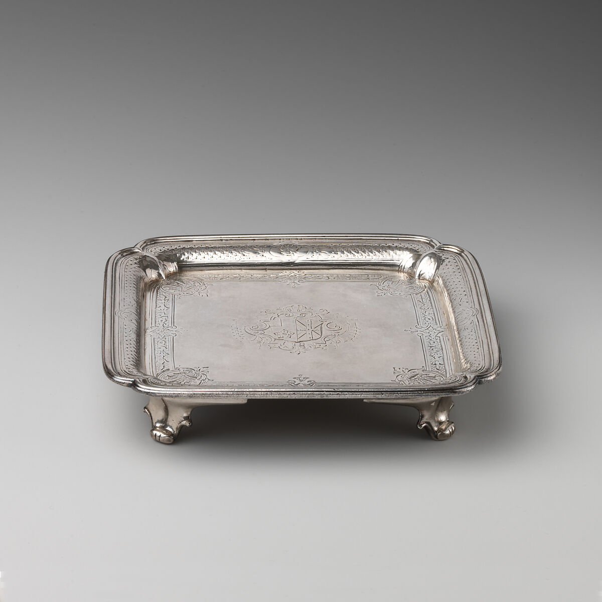 Salver (one of a pair), Paul de Lamerie (British, 1688–1751, active 1712–51), Silver, British, London