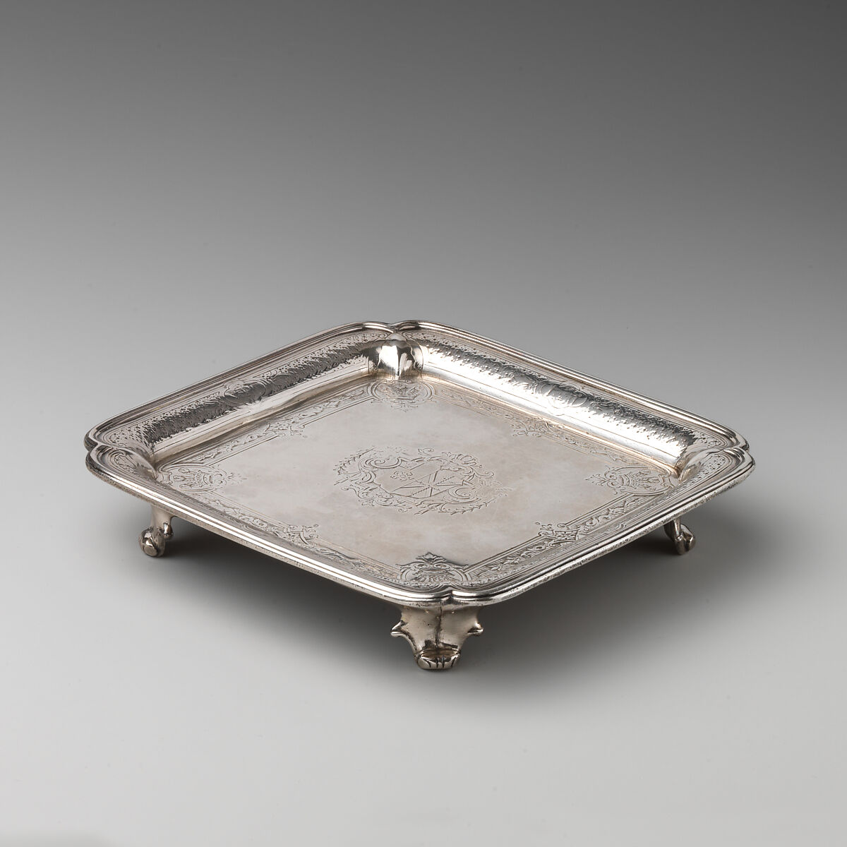 Salver (one of a pair), Paul de Lamerie (British, 1688–1751, active 1712–51), Silver, British, London