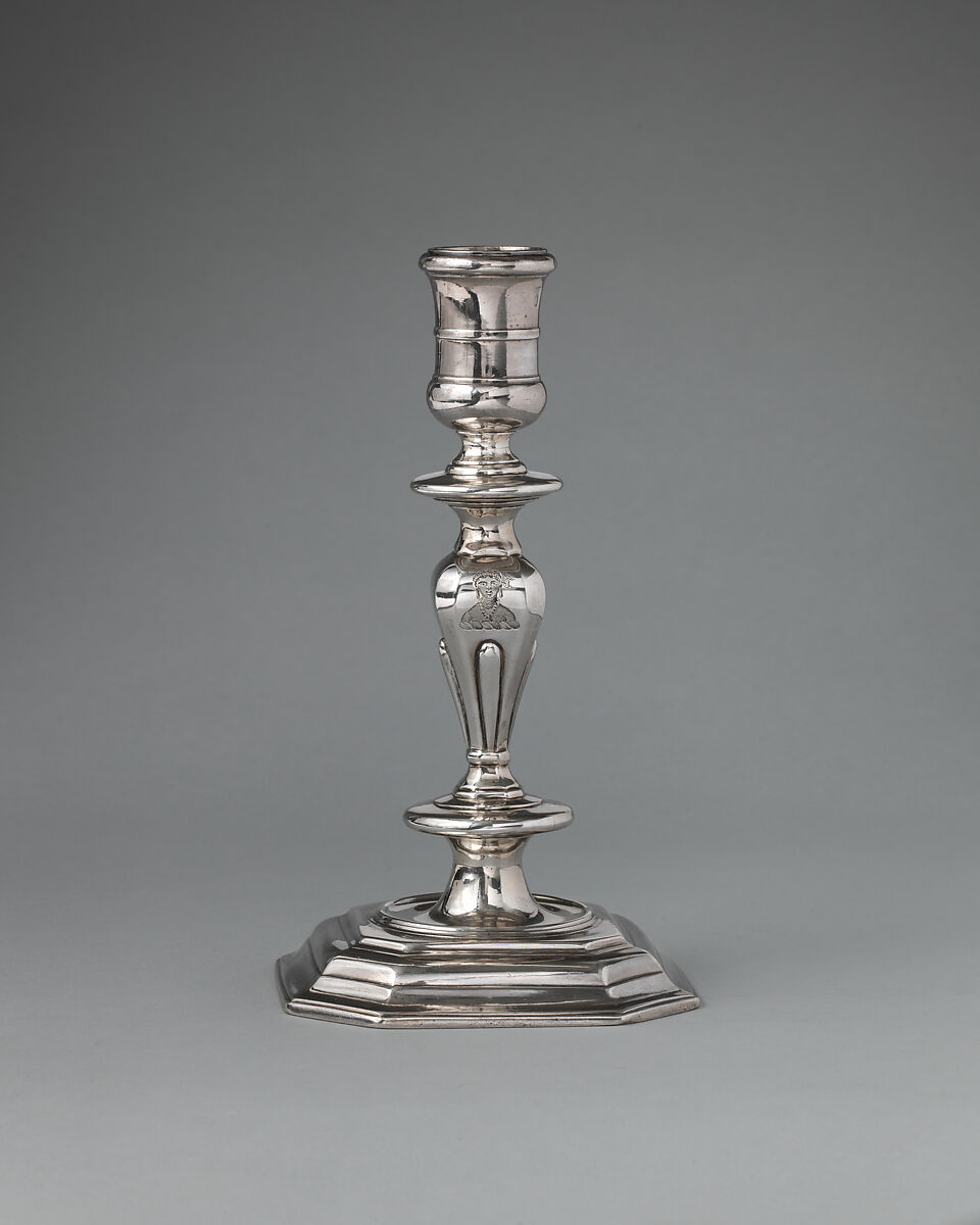 Pair of candlesticks, Thomas Merry I (active 1701–ca. 1724), Silver, British, London