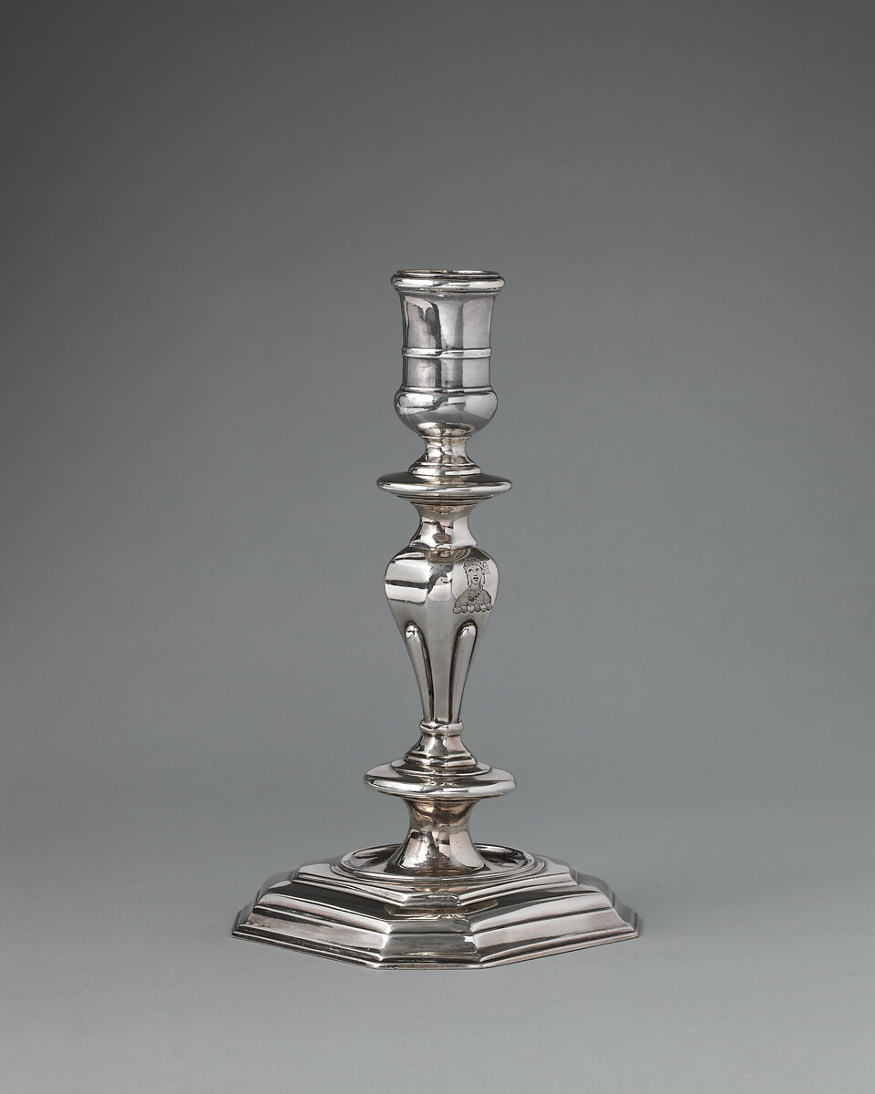 Pair of candlesticks, Thomas Merry I (active 1701–ca. 1724), Silver, British, London