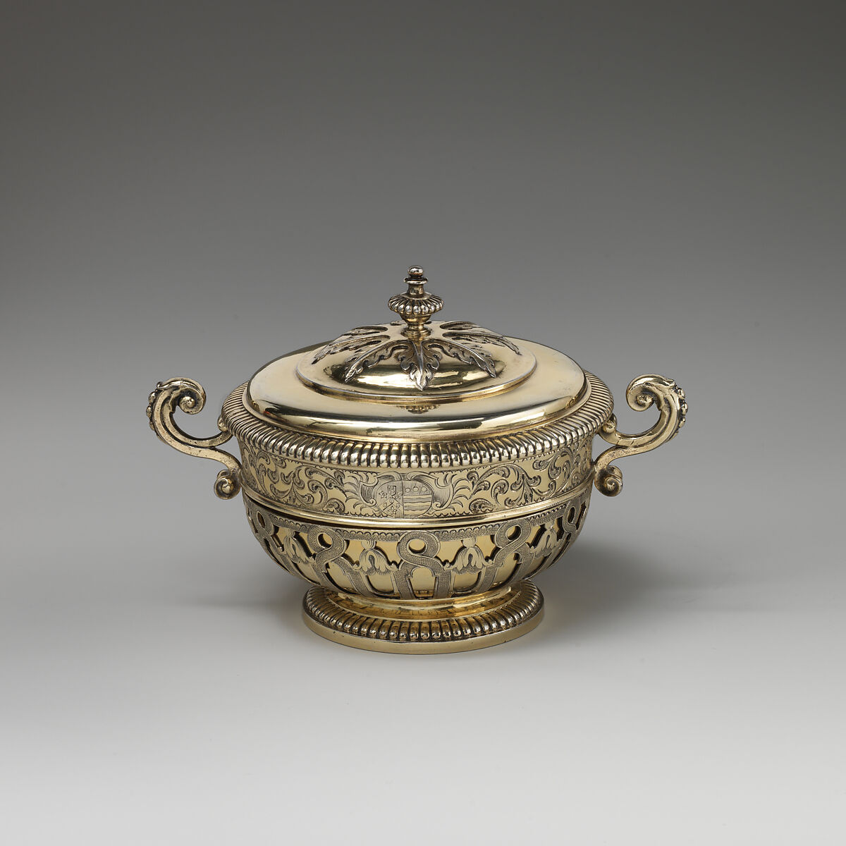 Pair of toilet boxes, Peter Harache I (active 1683, died 1694), Silver gilt, British, London