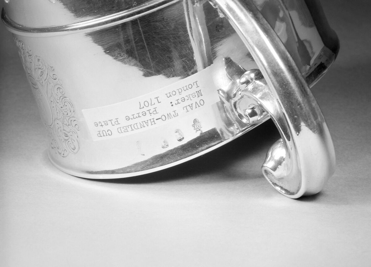 Two-handled cup with cover, Pierre Platel (1664–1719, active England 1699–1719), Silver, British, London