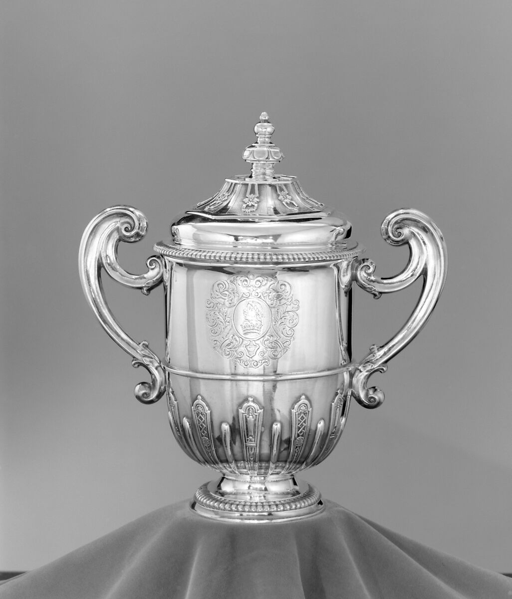 Two-handled cup with cover, Pierre Platel (1664–1719, active England 1699–1719), Silver, British, London