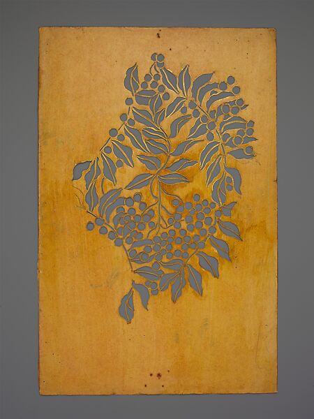 Paper Stencils, Dorothy Marshall Hornblower (American, New York 1886–1968 New York), Metallic paint on paper prepared with brown ground, American 