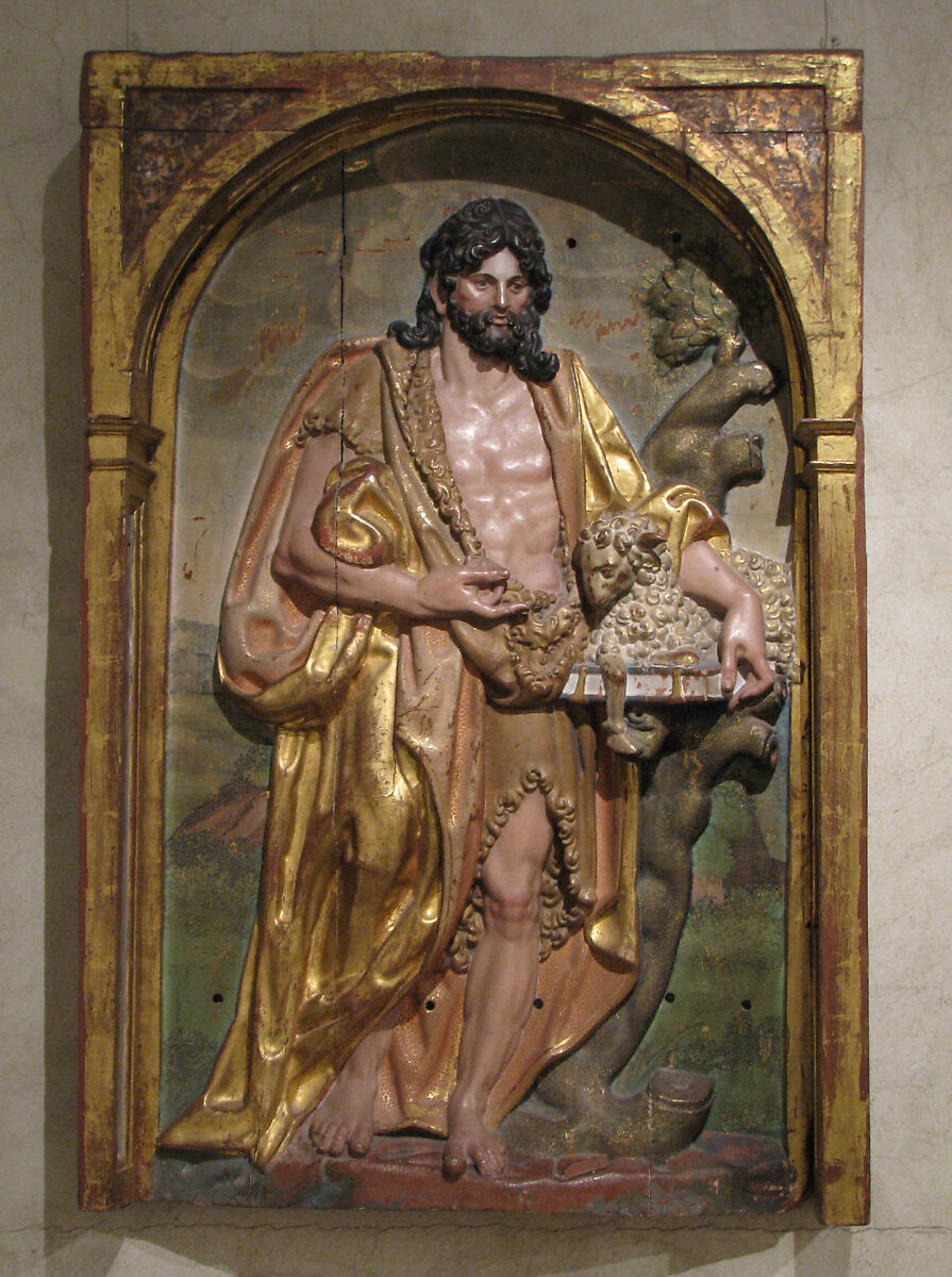 Saint John the Baptist, Juan de Ancheta (Spanish, ca. 1540–1592), Wood, polychromed and gilded, Spanish, Navarre 