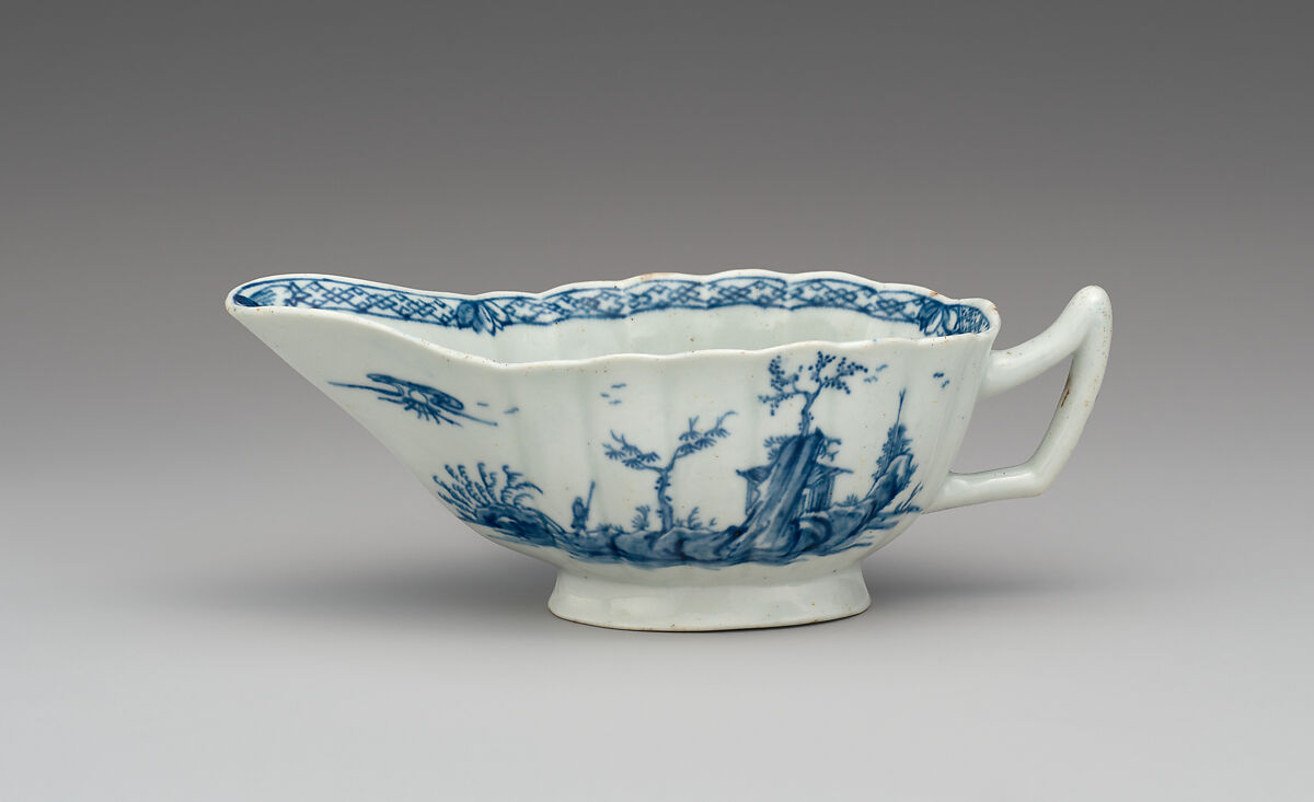 Sauceboat, Worcester factory (British, 1751–2008), Soft-paste porcelain, British, Worcester