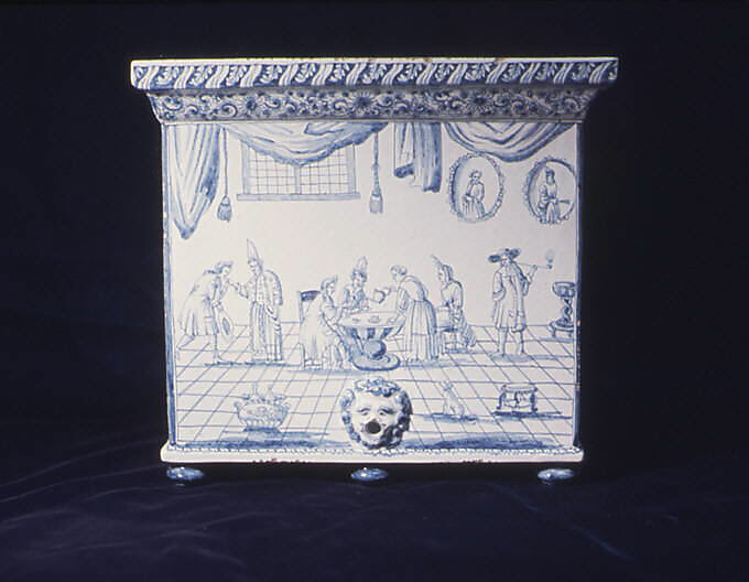 Cistern, Tin-glazed earthenware, Dutch, Delft 