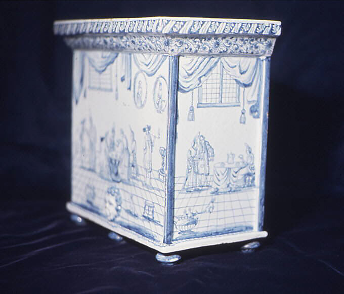 Cistern, Tin-glazed earthenware, Dutch, Delft