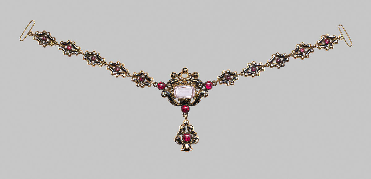Parure, Gold, enamel, and glass paste, probably Swiss