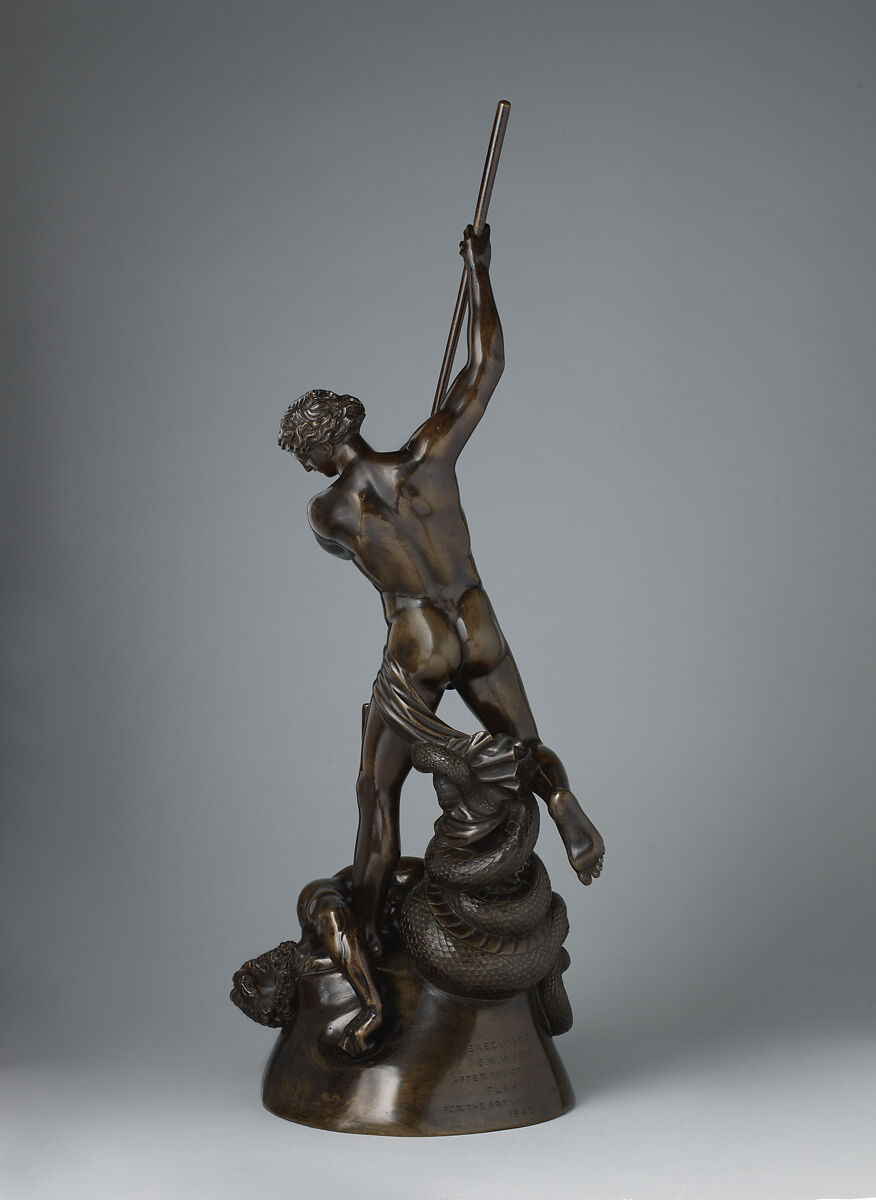 Saint Michael Overcoming Satan, Cast by Edward William Wyon (British, 1811–1885), Bronze, British, London